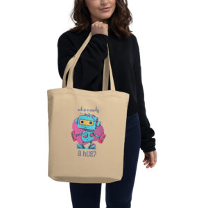 Eco-Friendly Robo-Hug Tote Bag – Carry Cuteness Sustainably!