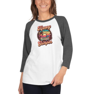 Retro Sunset Camper Van – 3/4 sleeve raglan shirt